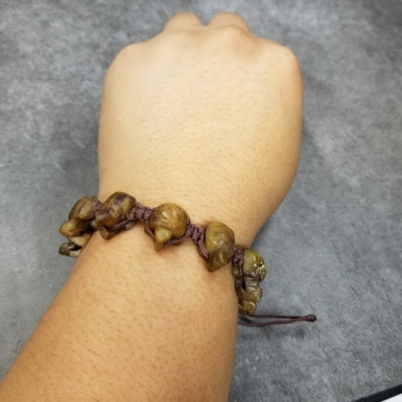 Turtle bracelet carved stone agate bracelet - Picture 11 of 14